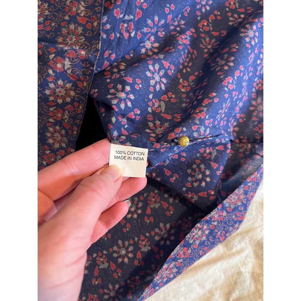 Roberta Roller Rabbit blue red floral mini dress pleated xs - Picture 6 of 10